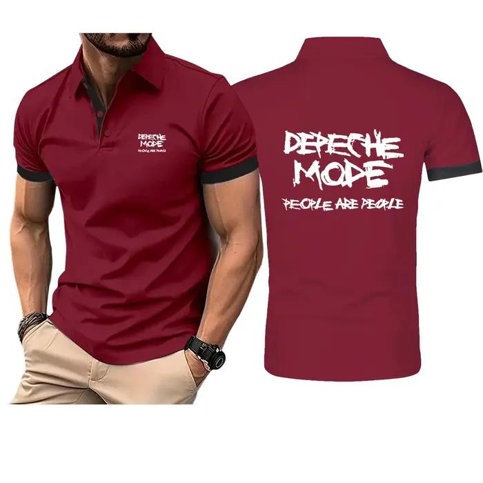 2025 Depeche Mode imprimer hommes nouvel été offre spéciale mode coton respirant Polos chemise décontracté couleur unie haut ajusté