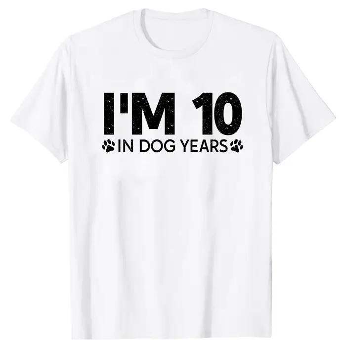 T-shirt humoristique « J'ai 10 ans en années chinoises pour chiens » pour 70e anniversaire, 70 ans,