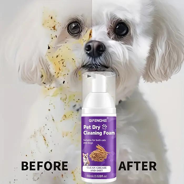 Shampooing sec pour chiens et chats - Mousse sans eau