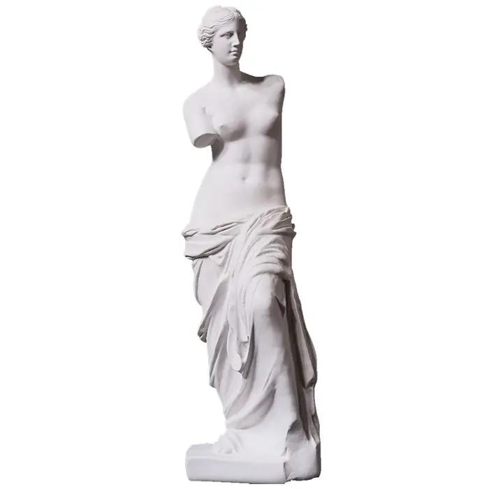 Statue de Vénus à bras cassé en résine blanche ou gris clair pour décorations de maison et cadeaux d'anniversaire ou de mariage