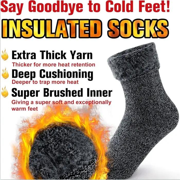Chaussettes thermiques chasse 2 paires - Chaussettes chauffantes ski randonnée hiver extrême chasse