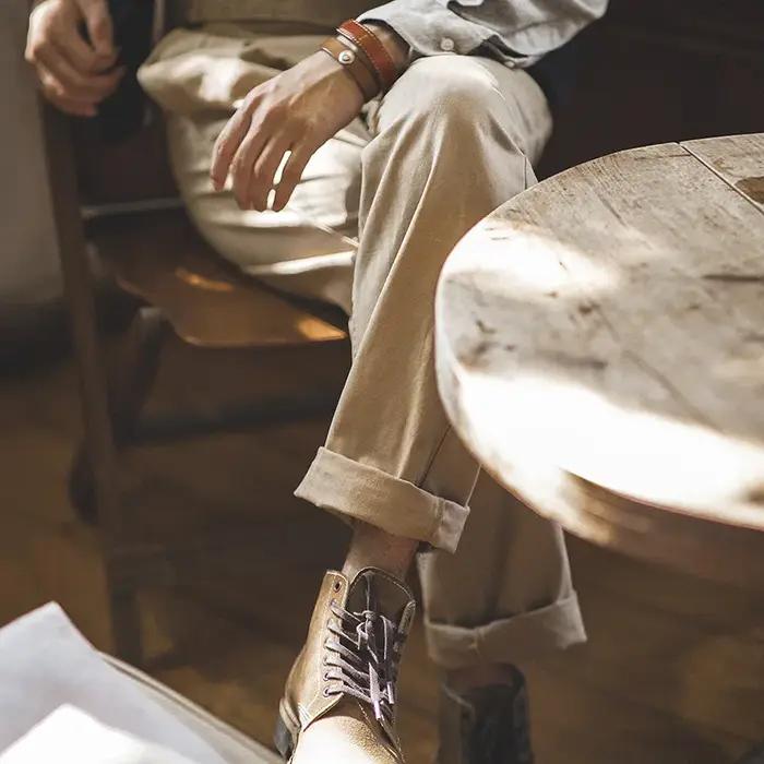 Maden Vintage réglable taille haute Gurkha pantalon kaki décontracté Cargo pantalon de travail class