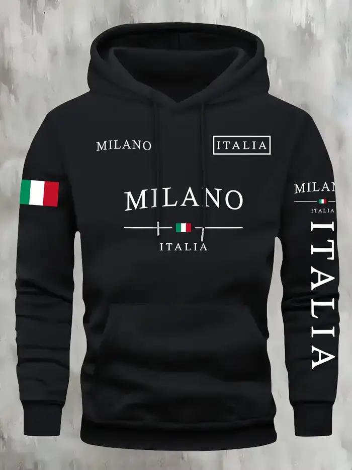 Sweat-shirt unisexe ITALIA MILANO pour homme et femme, décontracté, sport, vacances, tendance printe