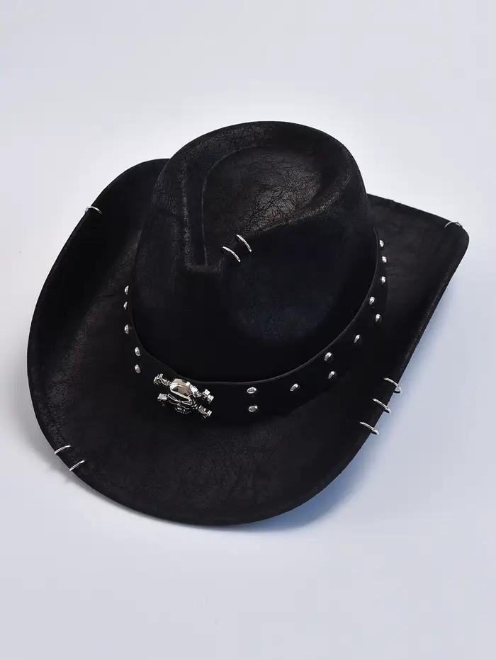 Chapeau de Cowboy occidental Vintage en Faux cuir pour hommes, chapeaux de Jazz pour hommes, chapeau
