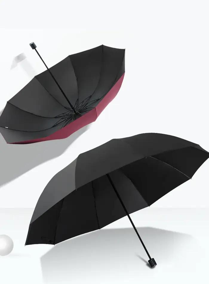 Parapluie pliant extra large de 130 cm adapté aux jours ensoleillés et au pluvieux et est une protection complète coupe-vent et imperméable.