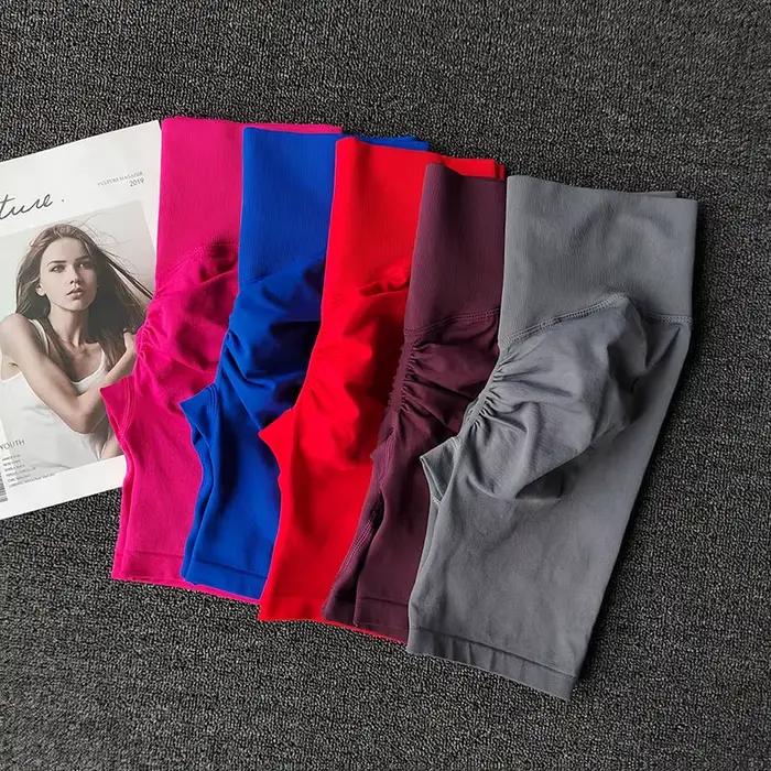 Short de Yoga sans couture pour femmes, short d'entraînement taille haute, butin Sexy, contrôle du v