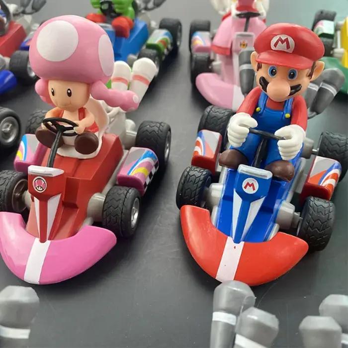 Figurine Mario Kart, voiture de puissance Mario, figurine d'action de dessin animé, modèle mignon en