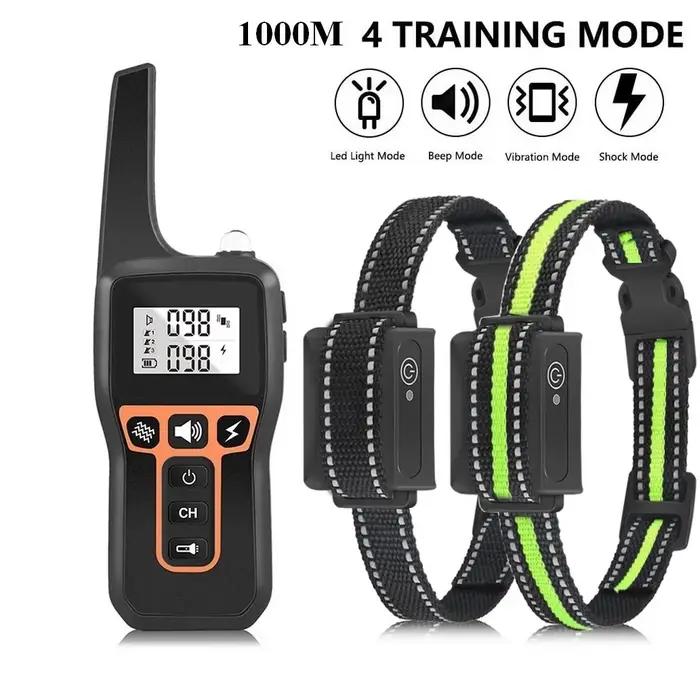 Collier d'entraînement pour chien étanche rechargeable vibration sonore pour trois chiens longue durée de veille pour promenades et entraînement