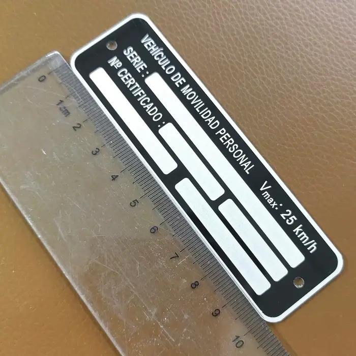 VMP VEHICULO DE MOVILIDAD série personnelle NO CERTIFICADO aluminium Chassic Vin plaque d'immatriculation étiquette d'identification
