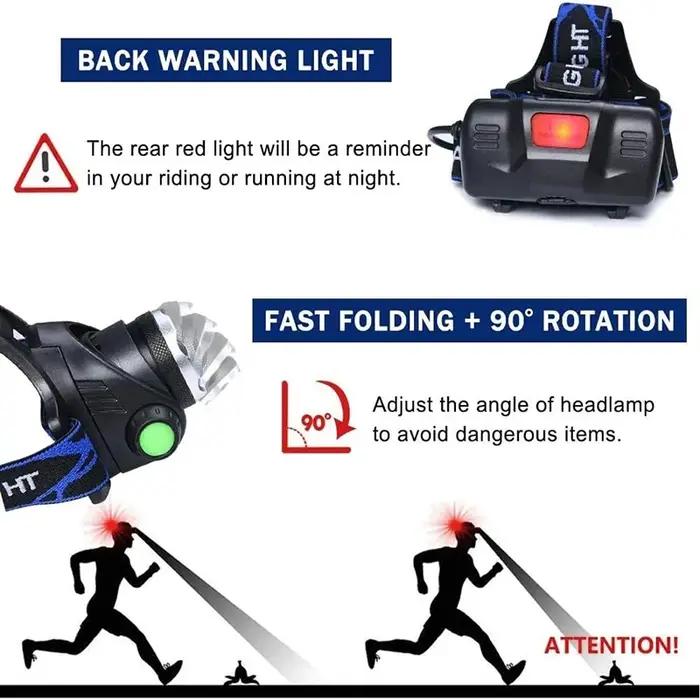 Lampe frontale LED puissante à Induction, batterie Rechargeable 18650, lampe de camping en plein air
