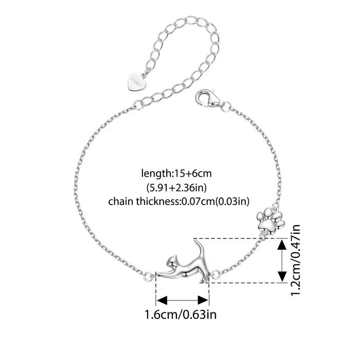 Bracelet Bisaer Teckel en argent sterling 925 plaqué platine pour femmes, cadeau pour anniversaire, engagement, mariage et autres occasions spéciales
