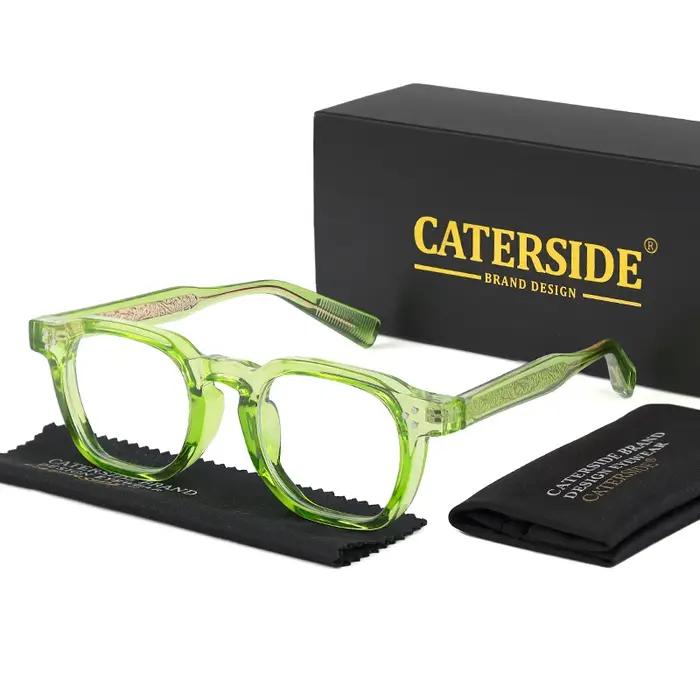 Lunettes carrées plates Caterside en plastique TR certifiées CE pour hommes et femmes avec motif rayé et design minimaliste pour toutes les occasions