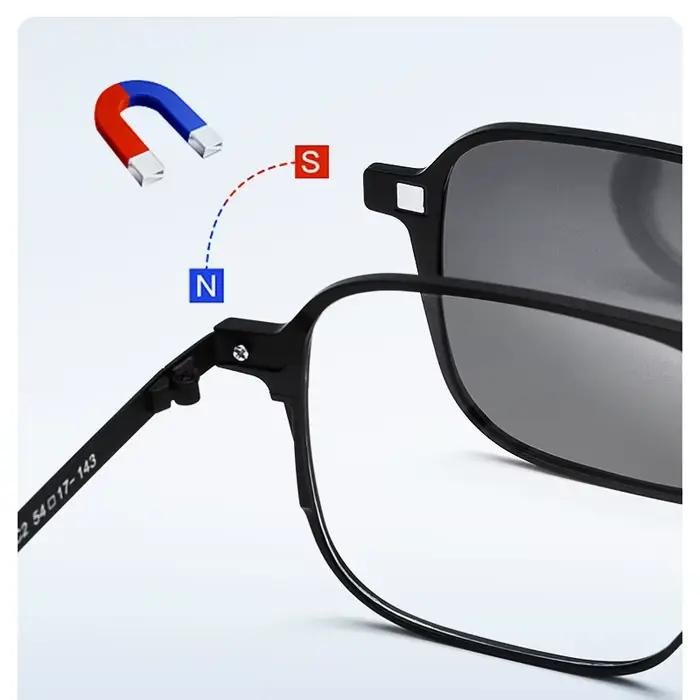 YIMARUILI pilote polarisé pince magnétique sur lunettes pur titane Double faisceau optique Prescript