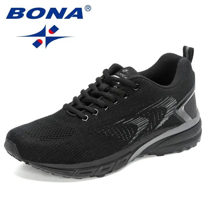Baskets Bona en coton pour hommes, chaussures de course et de marche respirantes, confortables et stables pour marathon et randonnée