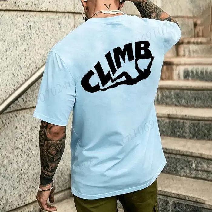 T-shirt de design pour l'escalade en modal, décontracté, respirant, adapté aux quatre saisons, pour grimpeurs homme, cadeau parfait pour les amateurs de montagne