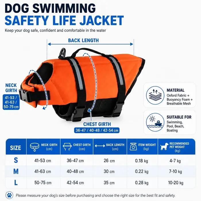 Gilet de sauvetage réfléchissant et réglable pour chien