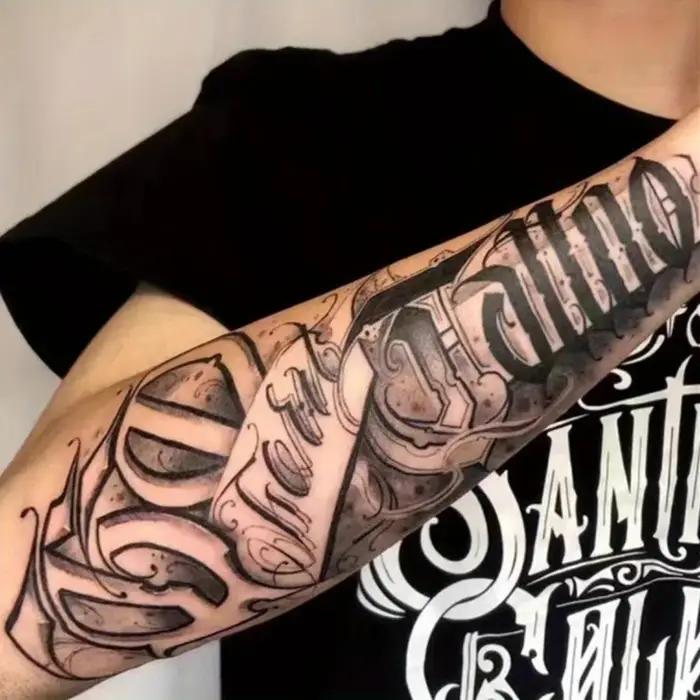 Autocollant de tatouage temporaire pour les bras, imperméable, longue durée, cool, fête, 1 feuille