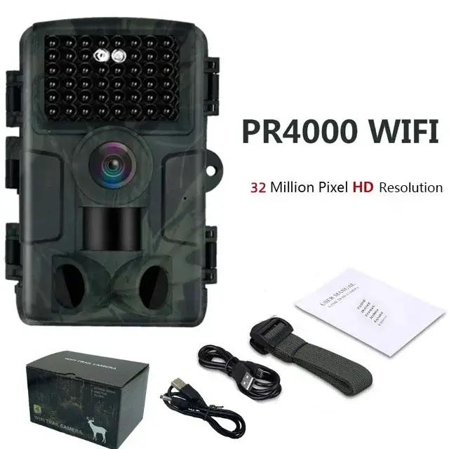 PR4000 WiFi caméra de chasse Bluetooth 1080P infrarouge Vision nocturne caméra infrarouge activée caméra de piste extérieure piège Photo