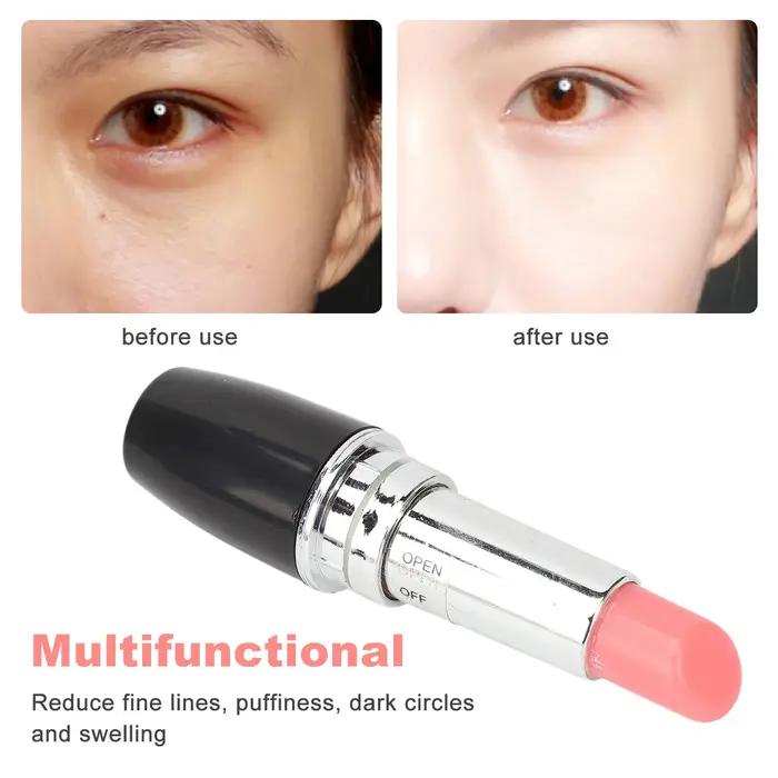 Masque facial vibrante portable en forme de rouge à lèvres massage yeux peau raffermissement cernes poches