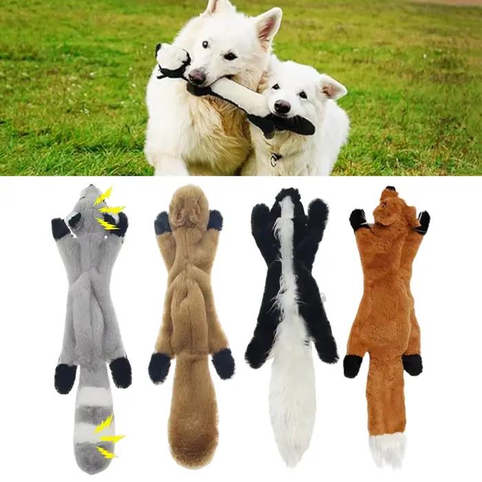 Jouet à mâcher chien 45CM sans rembourrage - Peluche durable avec couineurs - Accessoire chasse pour chien