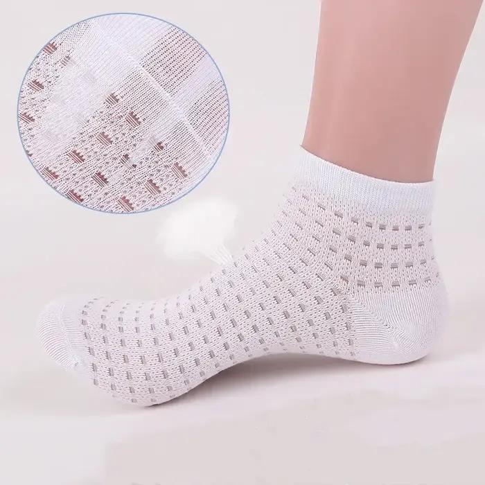 Chaussettes filet homme été chasse invisibles respirantes sans marques noir gris blanc