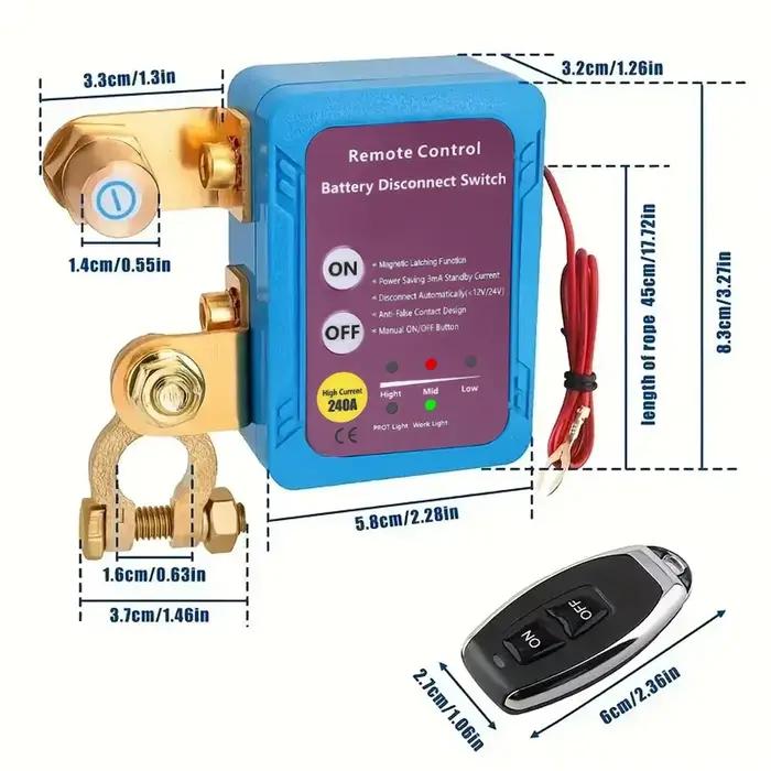 Interrupteur d'alimentation de déconnexion de batterie 12V 240A