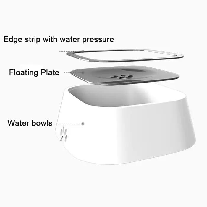 Bol flottant pour chien, abreuvoir à eau, bouche non humide, éclaboussures d'eau pour chats et chiens, distributeur d'eau Anti-débordement, bol Portable pour animaux de compagnie