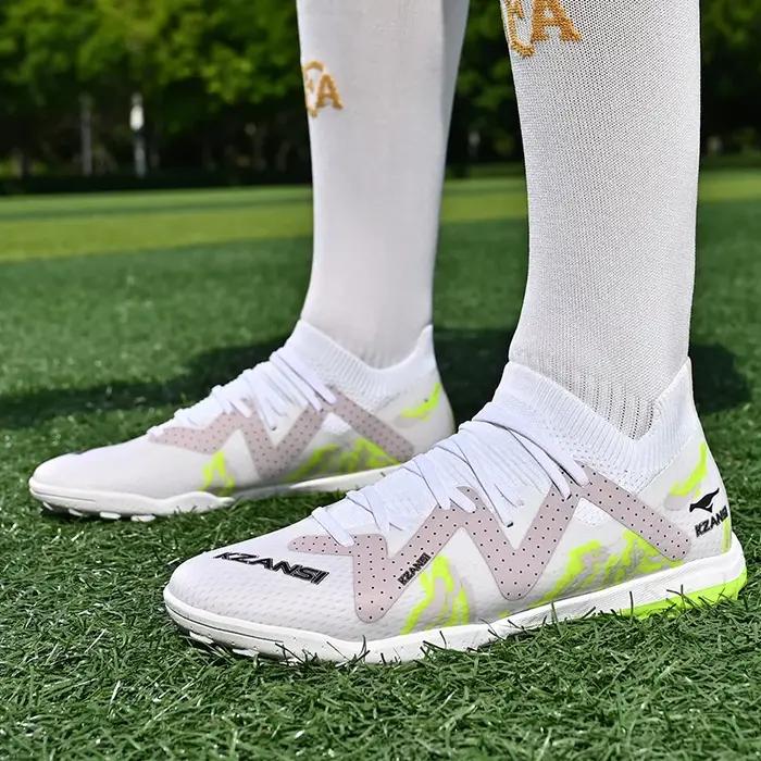 Chaussures de football non ald pour hommes, chaussures de football professionnelles bleues, baskets