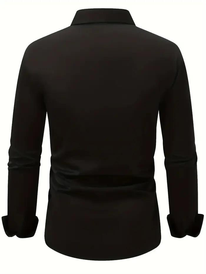 Chemise classique et élégante pour homme à manches longues - Semi-transparente