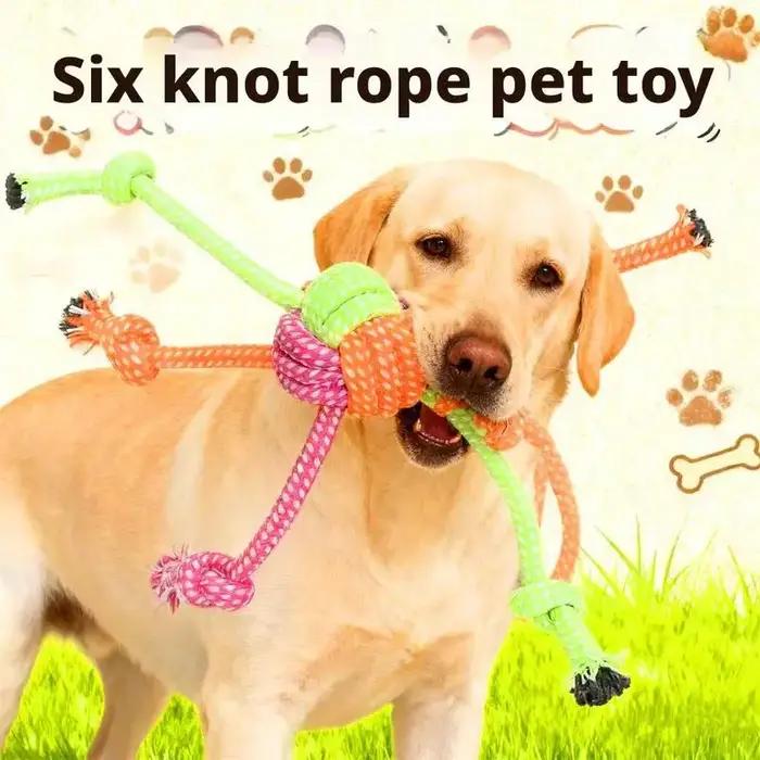 Jouet interactif durable résistant aux morsures pour chiens - Corde à mâcher avec franges vertes et orange