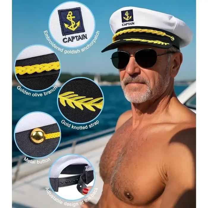 Chapeau de marin pour adultes – Accessoire de costume de capitaine pour hommes et femmes