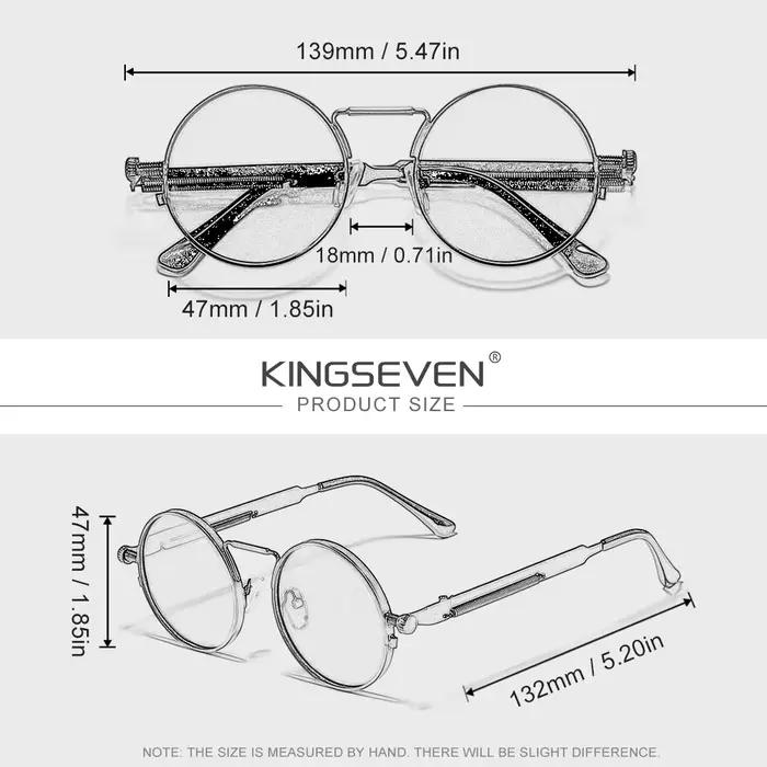 KINGSEVEN lunettes de soleil rondes polarisées hommes rétro Style Vintage femmes Steampunk lunettes