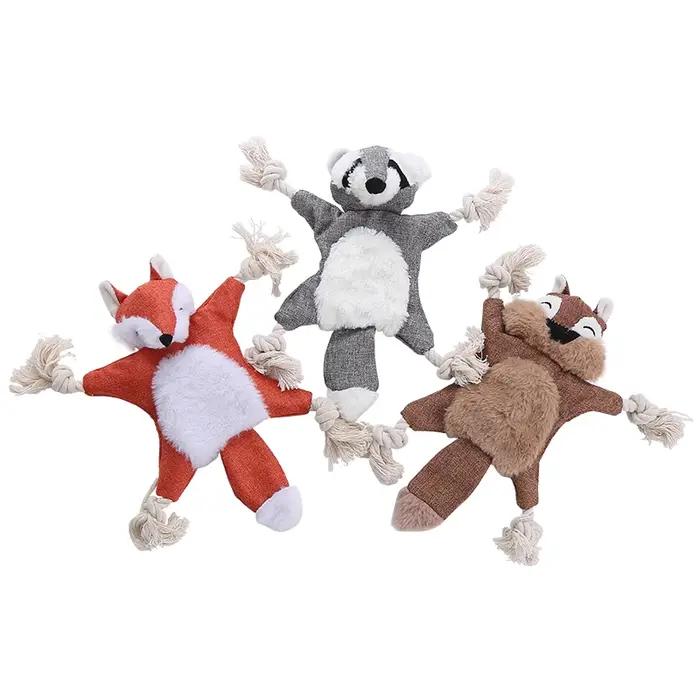 Chien en peluche écureuil renard coquille forme contenant du papier sonore BB appelé jouet molaire résistant aux morsures pour animaux de compagnie