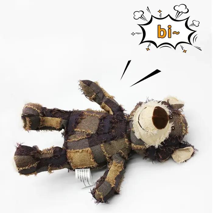Jouet pour chien en peluche couineur en forme d'ours mendiant