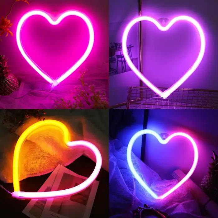 Batterie/USB LED néon décoration murale papillon foudre coeur néon signe veilleuse pour enfants cham