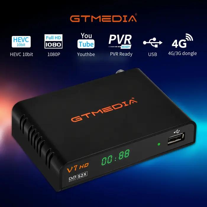 Récepteur satellite GTMEDIA V7 HD DVB S2X S2 S avec décodeur RCA USB WiFi pour antenne LNB et TV