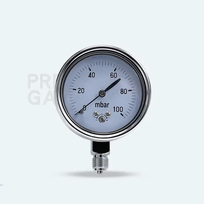 Jauge de pression de gaz réglable, manomètre calibrable, 50mbar, 60mbar, 100mbar