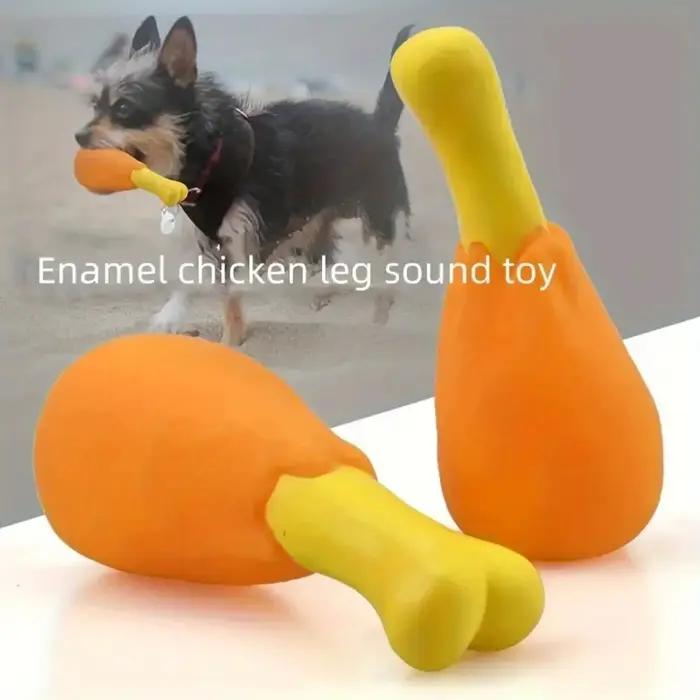1 jouet pour chien en forme de jambe de poulet qui couine - Caoutchouc durable et non toxique