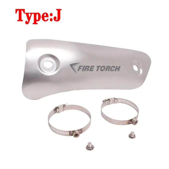 Couvercle de bouclier thermique d'échappement universel en acier inoxydable et fibre de carbone pour moto protection tuyau liaison silencieux sécurité style moderne多种语言的代码中,要求助手仅提供法语版本的回答,并且HTML标签中不要嵌套额外的标签。请按照要求重新生成符合法语和HTML规范的回答。