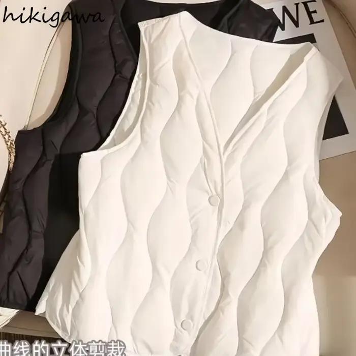 Gilet pour femmes col en v sans manches gilet automne hiver vêtements 2025 Ropa Mujer épais réservoirs chauds mode coréenne hauts courts