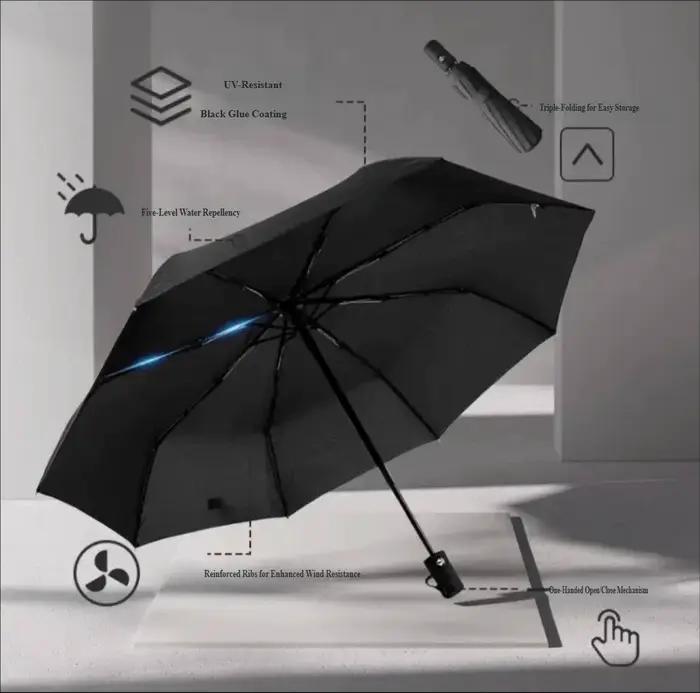 Parapluie en nylon 190T semi-automatique pour femmes protection UV et pluviale grandes occasions spéciales ombrage total