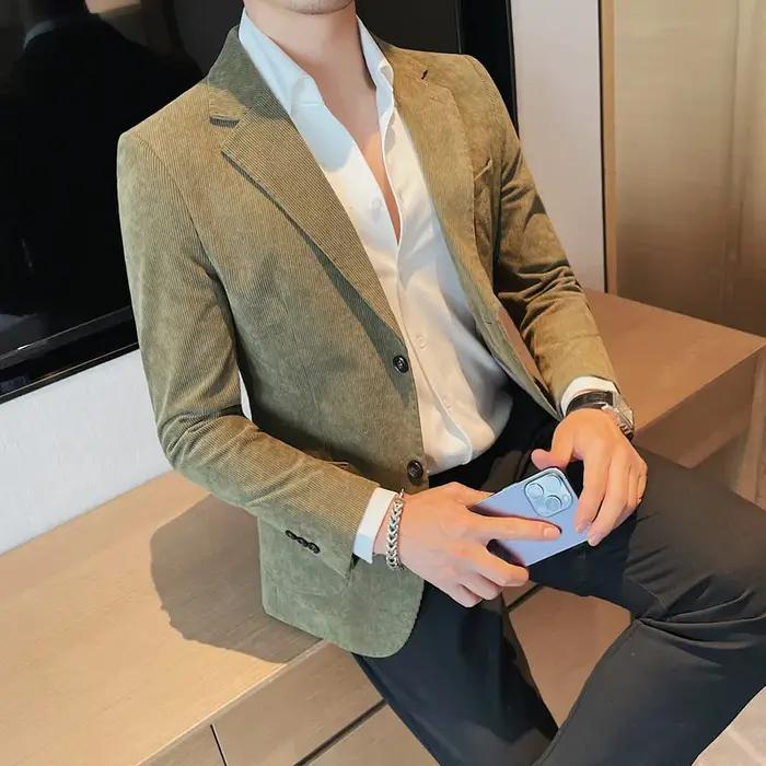 Veste en velours côtelé assortie pour hommes