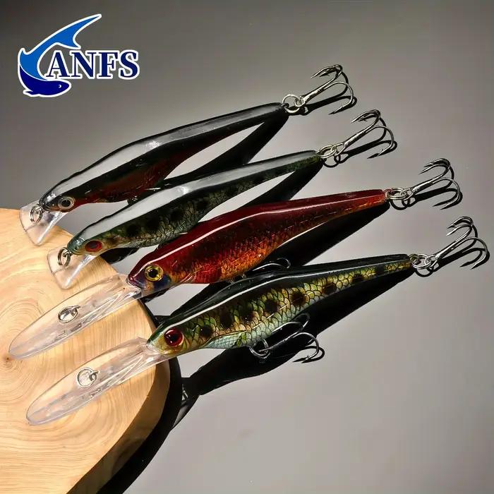 ANFS 2 pièces Kit de leurre de pêche méné coulant coloré-impression colorée assortie deux modèles réalistes