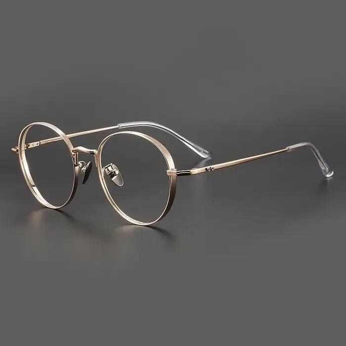 FIRADA mode lunettes rétro luxe pur titane lunettes rondes confortable Prescription lunettes cadre p