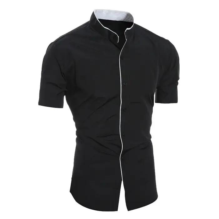 Chemise décontractée à manches courtes pour hommes, couleur unie, pour les déplacements, nouvelle co