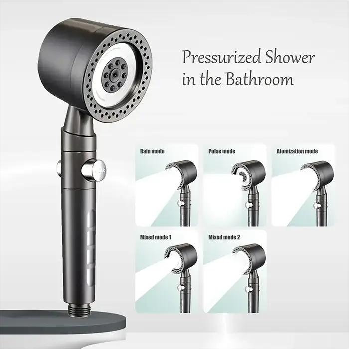 Pommeau douche haute pression économique 5 modes - Tête douche main arrêt bouton accessoires salle bain