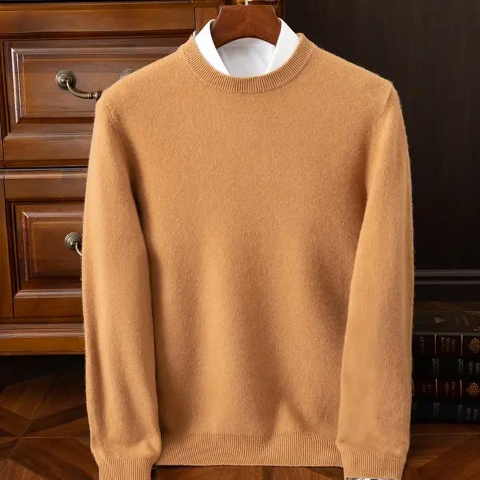 2025 pull en cachemire col rond pulls hommes ample surdimensionné M-3XL tricoté bas chemise automne hiver nouveau coréen
