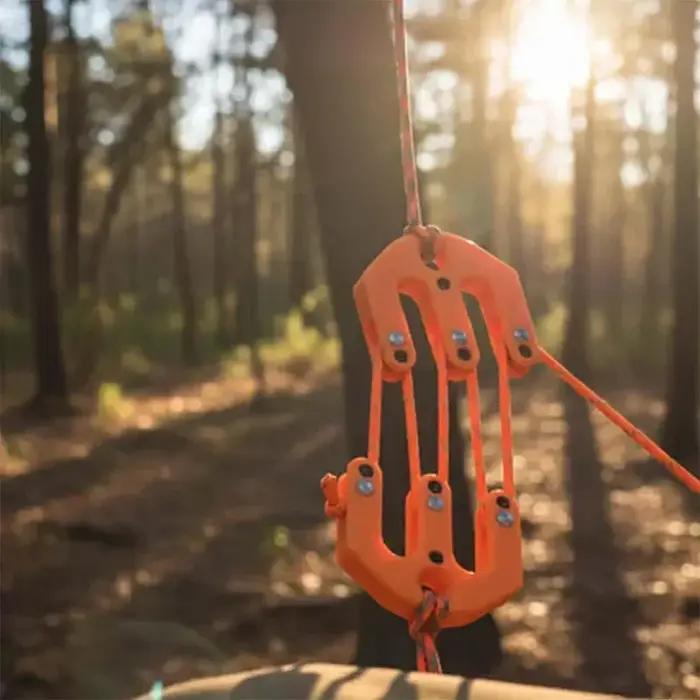 Système de poulies de levage portable résistant aux intempéries pour la chasse tirage dressage sur le terrain camping et randonnée