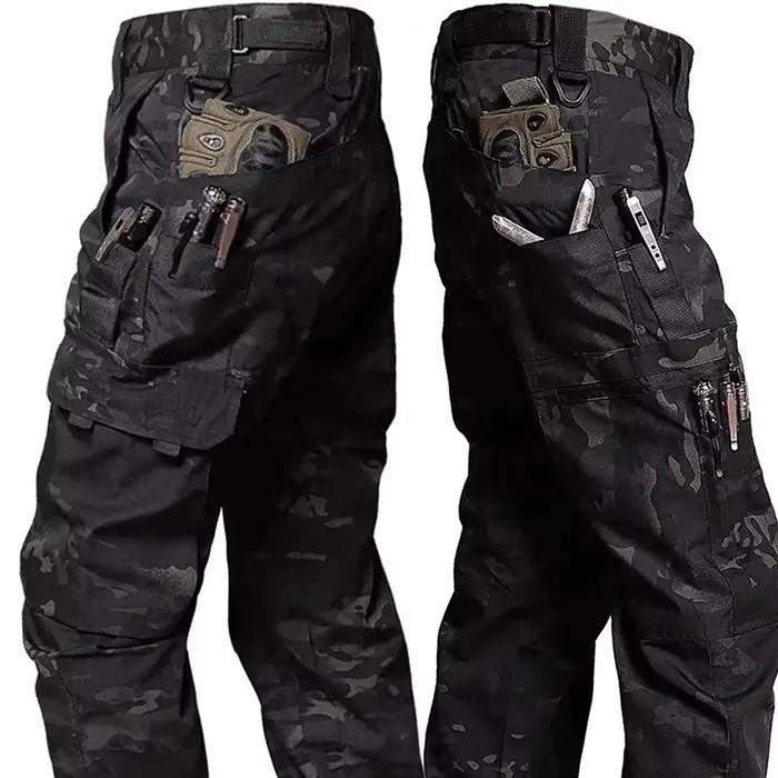 Pantalon tactique chasse homme imperméable multi-poches cargo résistant outdoor training pantalon