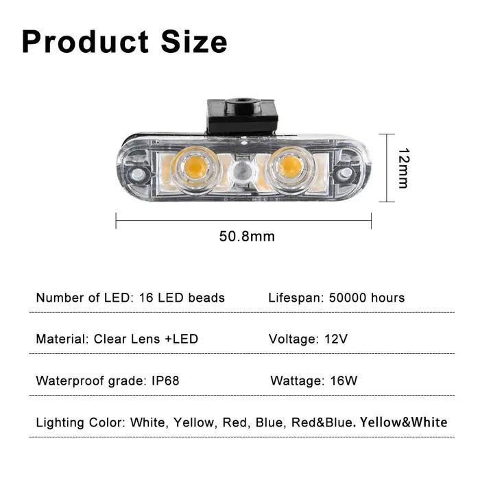 1 remorquage 8 LED lumières de Police pour voiture 12V sans fil à distance clignotant lampe d'averti